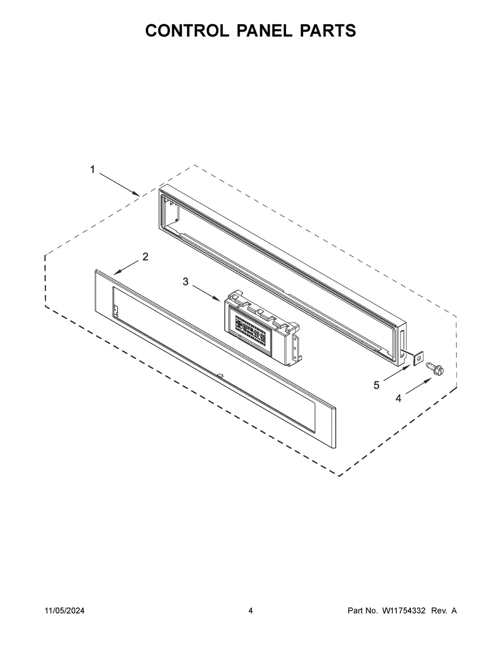 03 - Control Panel Parts Diagram and Parts List for KMBP107ESS21  Whirlpool Microwave