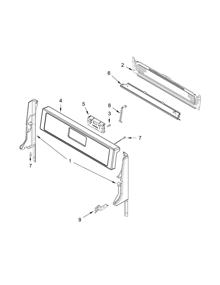 Backguard Parts Diagram and Parts List for WFG320M0BB0  Whirlpool Range