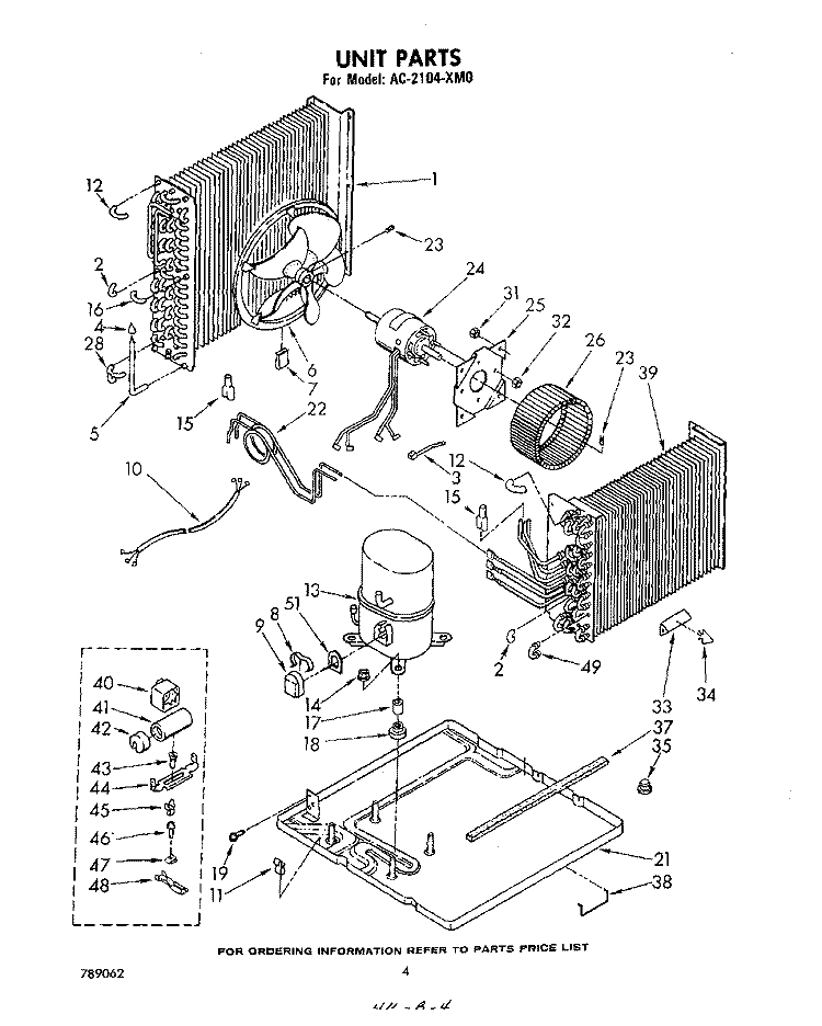 UNIT Diagram and Parts List for AC2104XM0  Whirlpool Air Conditioner
