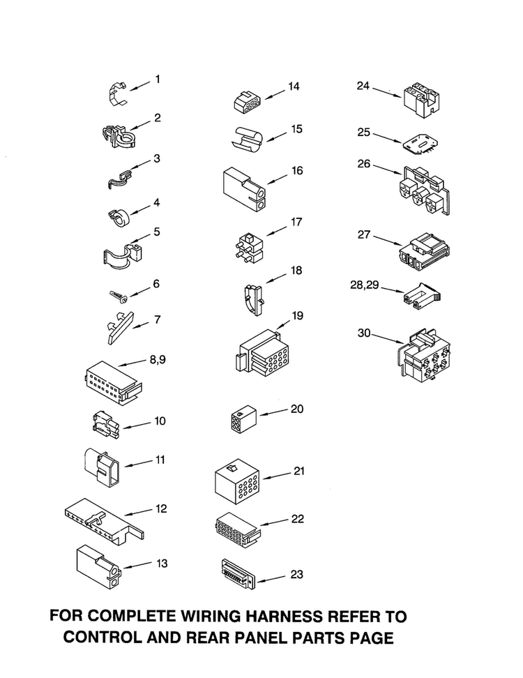 Wiring Harness Diagram and Parts List for LBR4121JQ2  Whirlpool Washer