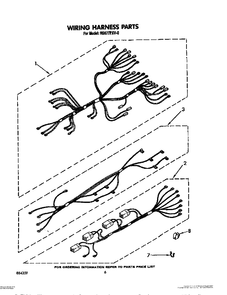 WIRING HARNESS, OPTIONAL Diagram and Parts List for RS677PXV0  Whirlpool Range