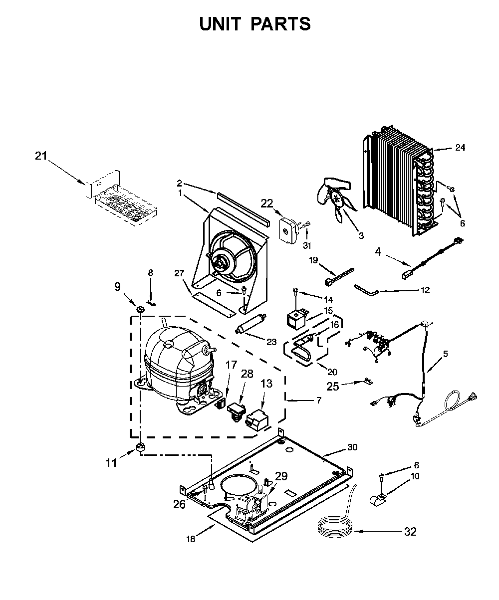 Unit parts Diagram and Parts List for WUI95X15HZ00  Whirlpool Ice Maker