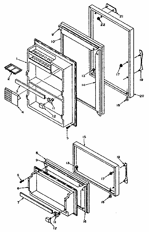 Door Parts Diagram and Parts List for 106T14FSL  Kenmore Refrigerator