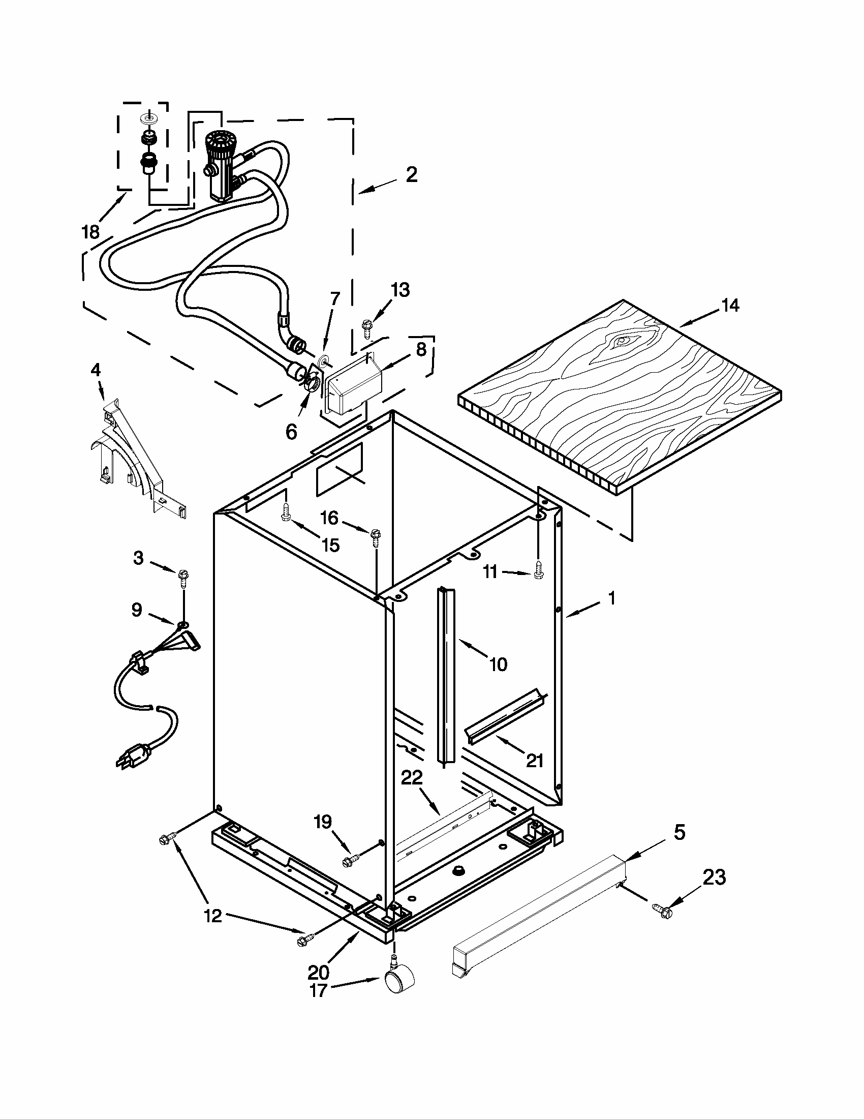 Cabinet Parts Diagram and Parts List for 66517159K210  Kenmore Dishwasher