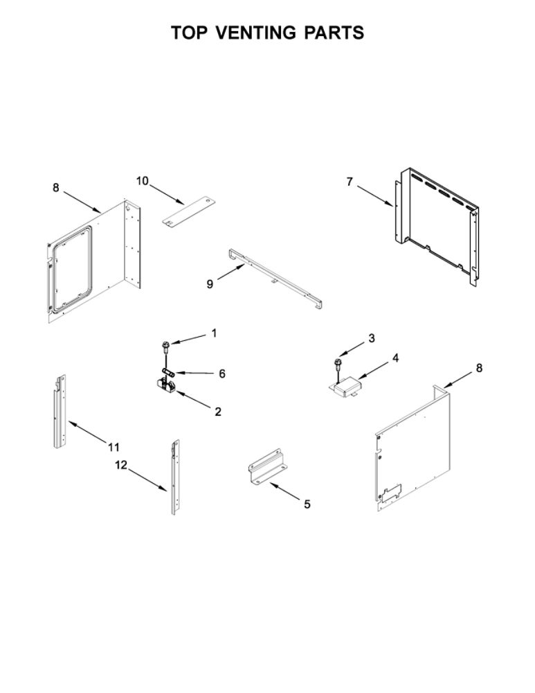 Top Venting Parts Diagram and Parts List for WOC75EC7HS00  Whirlpool Microwave Oven Combo