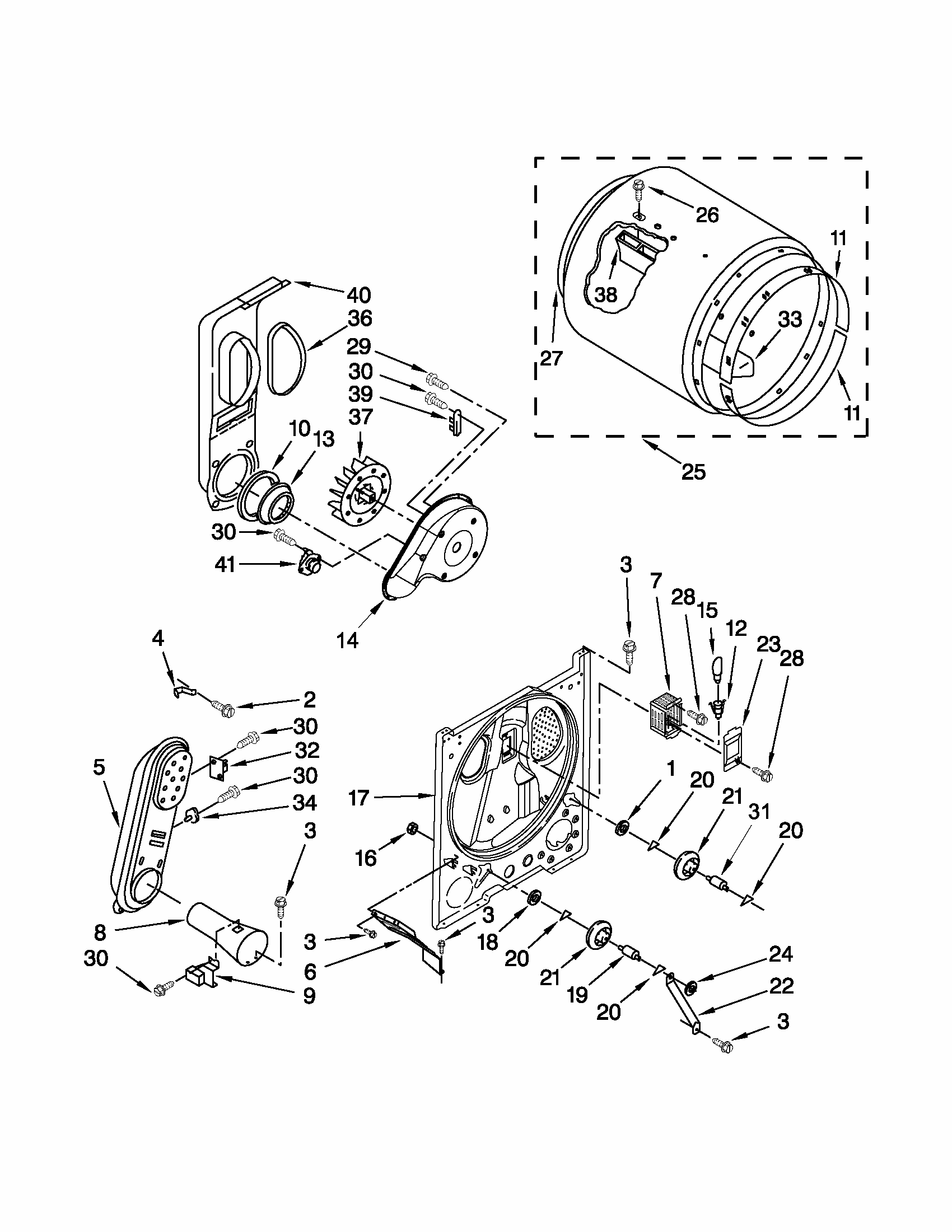 8318272 Burner Assembly Parts Diagram and Parts List for 11071262312  Kenmore Dryer