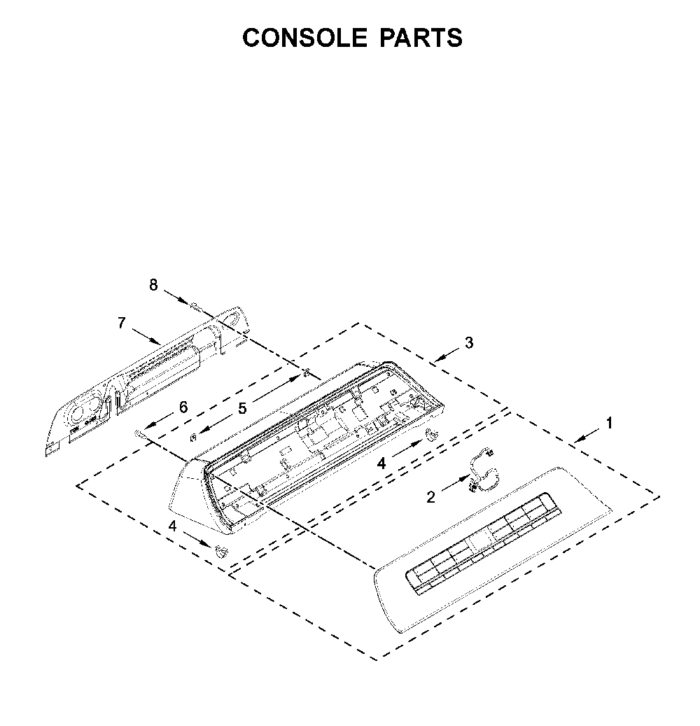 Console parts Diagram and Parts List for WTW6120HC0  Whirlpool Washer