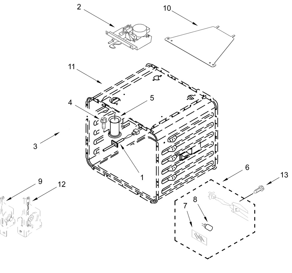 Oven Parts (18 In) Diagram and Parts List for KFDC558JAV03  Whirlpool Range