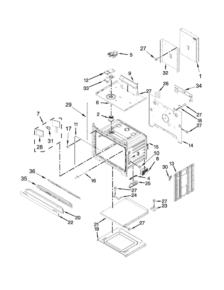 Oven Parts Diagram and Parts List for KODE307ESS00  KitchenAid Wall Oven