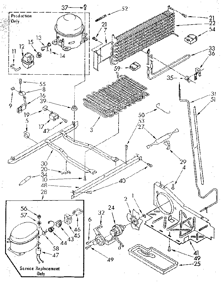 Unit Diagram and Parts List for ET20GKXSF01  Whirlpool Refrigerator