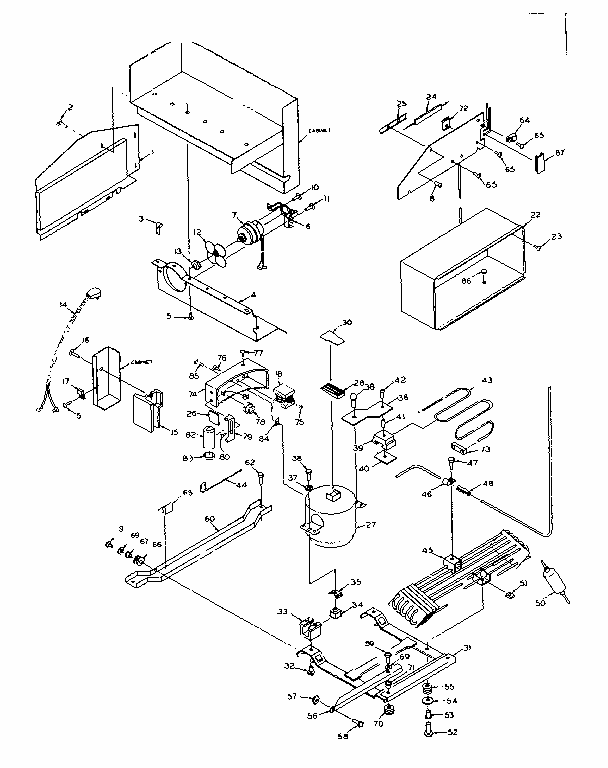 Unit Parts Diagram and Parts List for 106N14FS-1  Kenmore Refrigerator