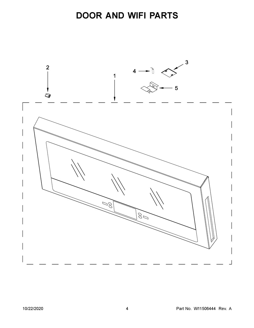Door And Wifi Parts Diagram and Parts List for WMHA9019HV3  Whirlpool Microwave