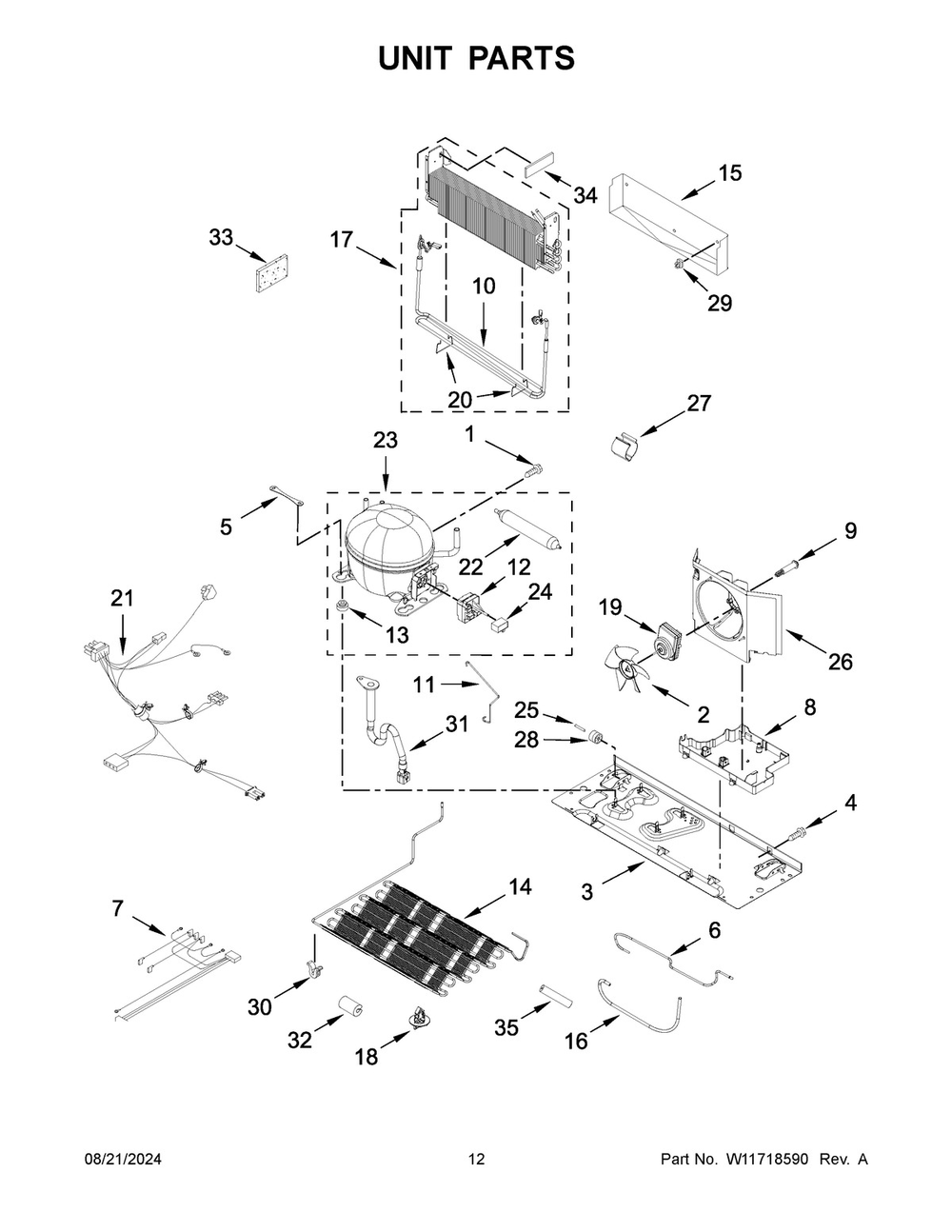 07 - Unit Parts Diagram and Parts List for ABB2224BRM05  Whirlpool Refrigerator