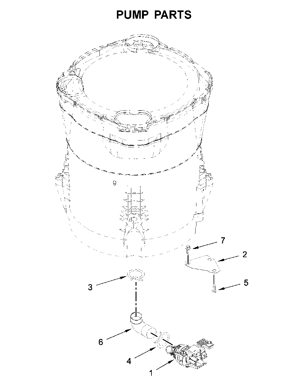 Pump parts Diagram and Parts List for WTW7500GC3  Whirlpool Washer