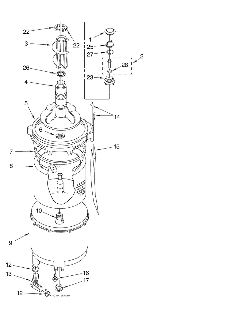 Tub And Basket Parts Diagram and Parts List for 11088752796  Kenmore Washer Dryer Combo