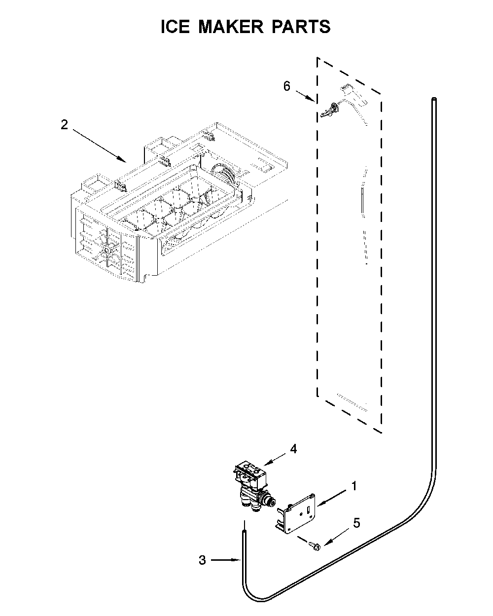 Ice maker parts Diagram and Parts List for 10651782413  Kenmore Refrigerator