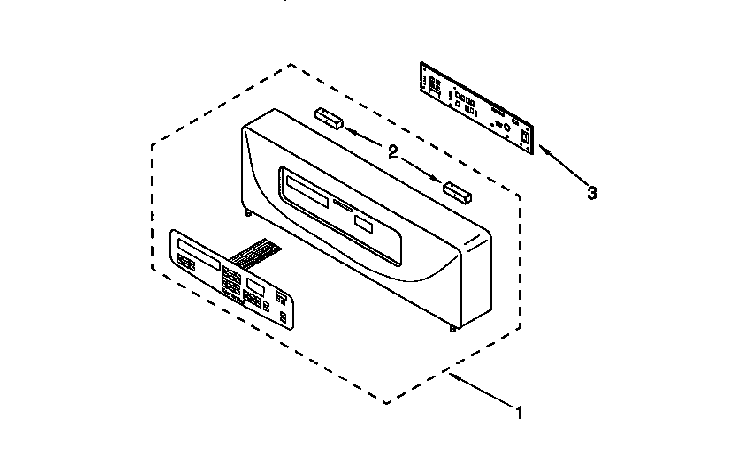 Control Panel Diagram and Parts List for KEBS277DHW2  KitchenAid Wall Oven