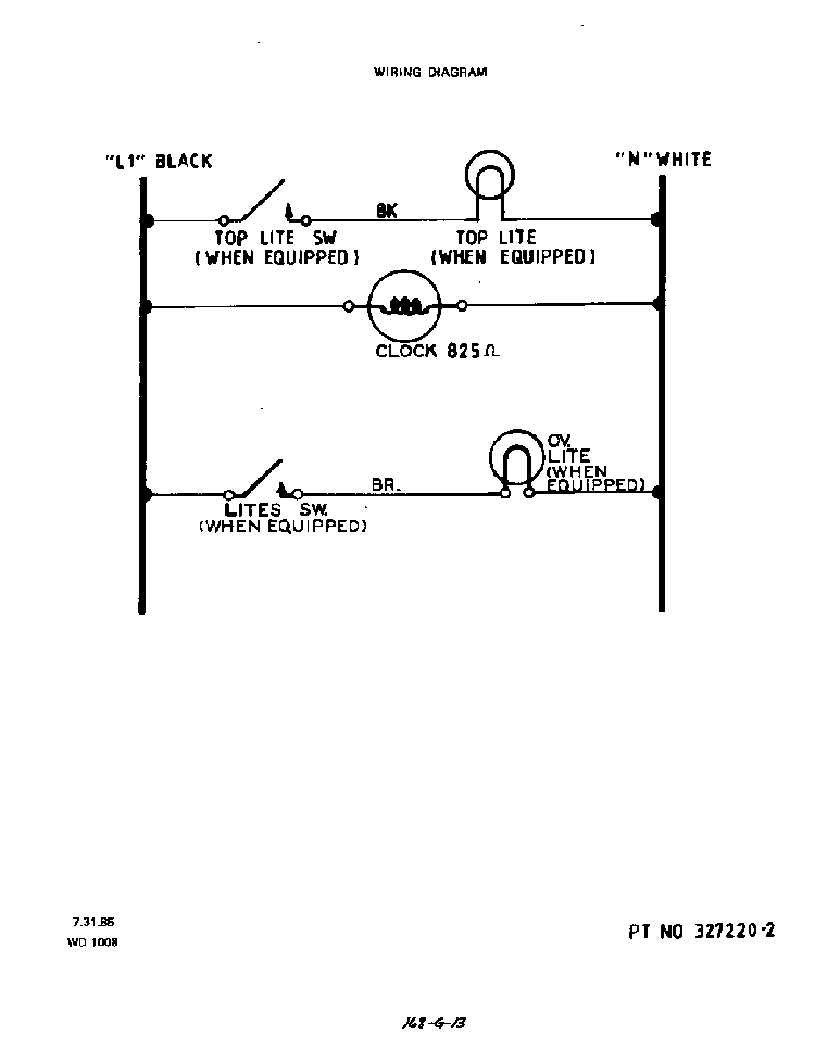 Wiring Diagram Diagram and Parts List for 1305*0A  Roper Range