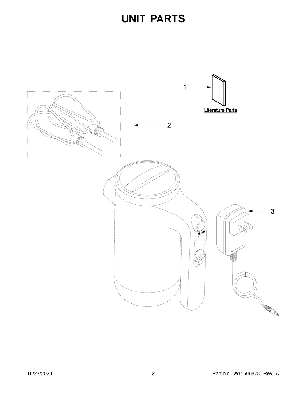 Unit Parts Diagram and Parts List for 5KHMB732EER0  Whirlpool Mixer