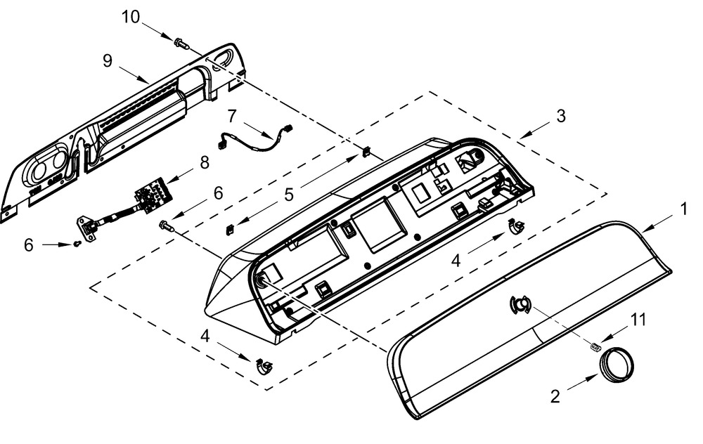 Console Parts Diagram and Parts List for ZWW5310RB0  Whirlpool Washer