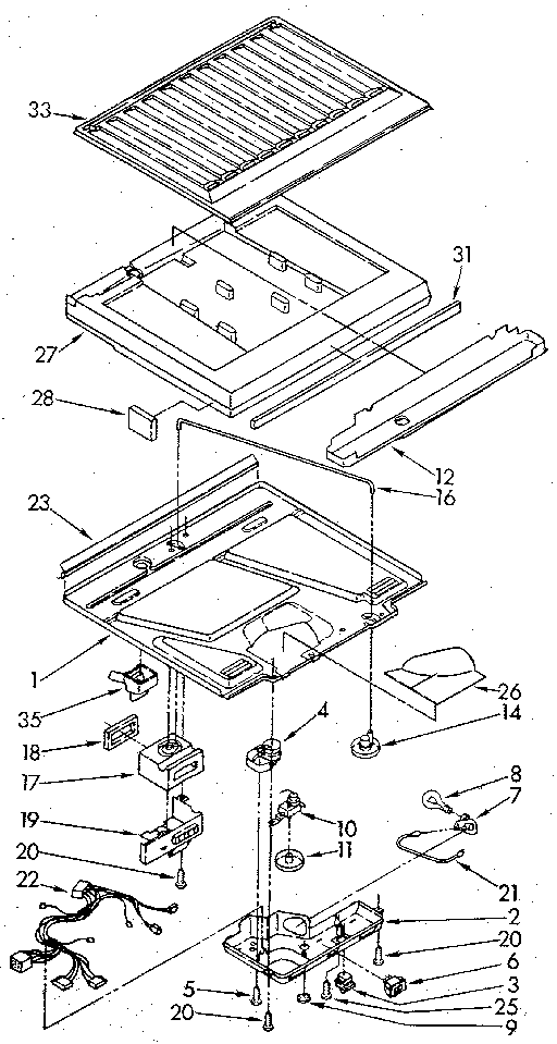 Compartment Separator Diagram and Parts List for ET18GKXSN0A  Whirlpool Refrigerator