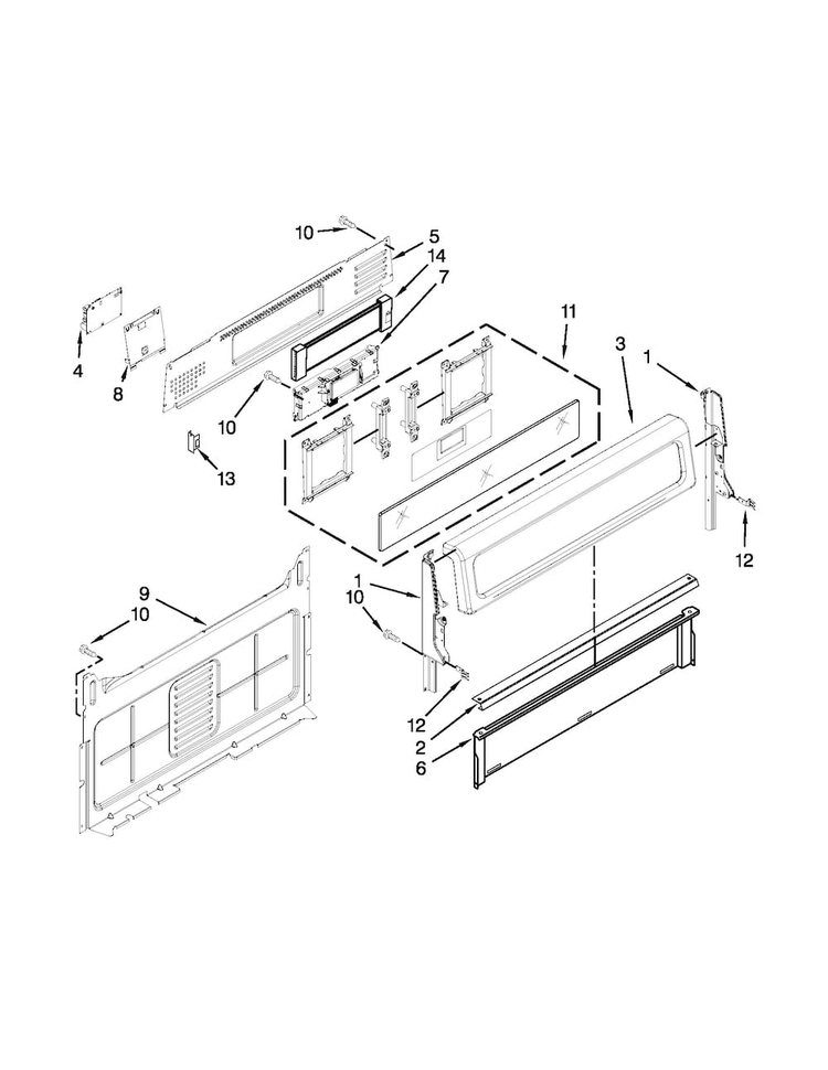 Control Panel Parts Diagram and Parts List for KGRS308BSS1  KitchenAid Range
