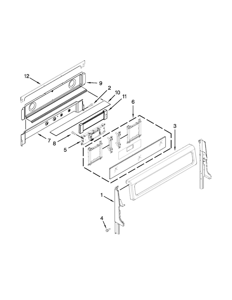Control Panel Parts Diagram and Parts List for KGRS505XSS05  KitchenAid Range