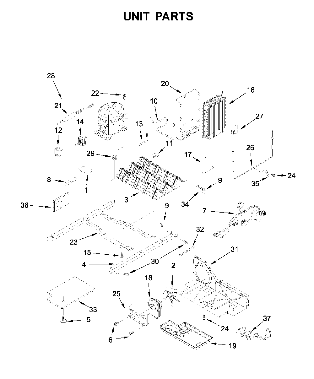 Unit parts Diagram and Parts List for WRS315SNHW03  Whirlpool Refrigerator