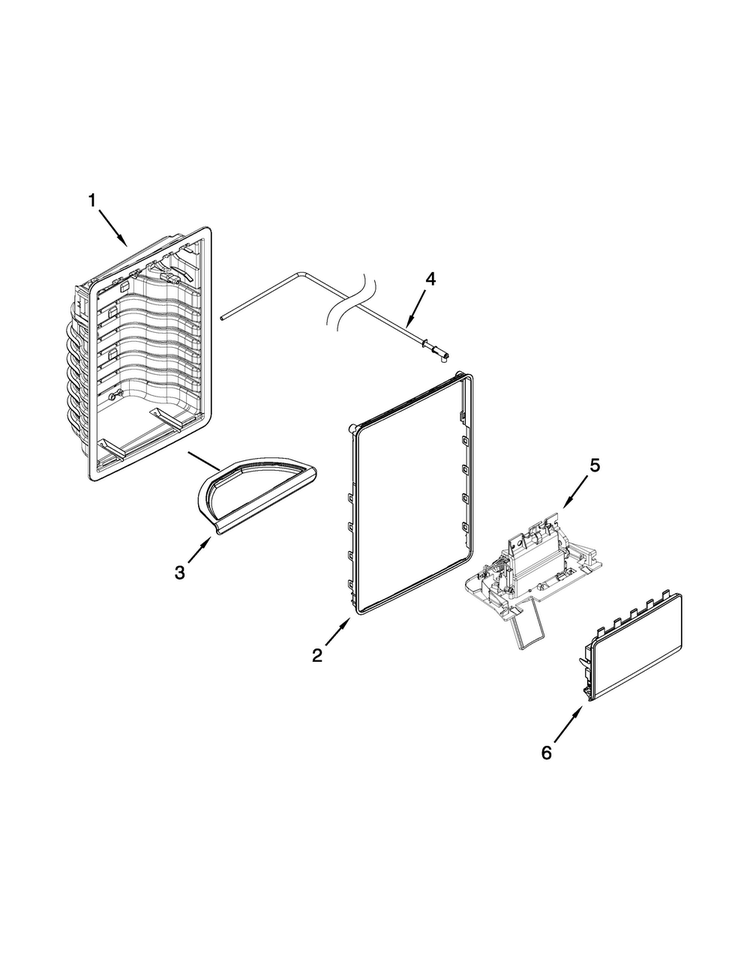 Dispenser Parts Diagram and Parts List for WRS537SIAM01  Whirlpool Refrigerator