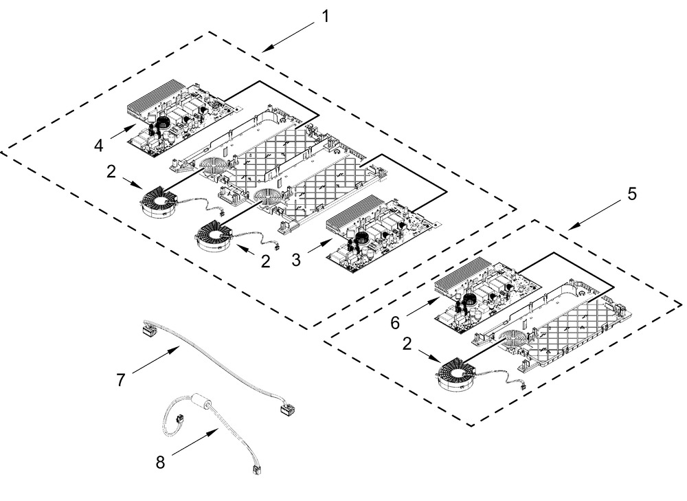Interior Parts Diagram and Parts List for KCIT736SBL00  Whirlpool Cooktop