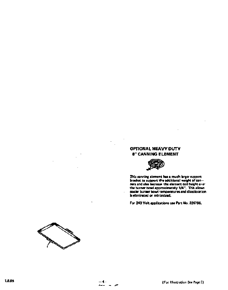 Optional Griddle Diagram and Parts List for 2326*0A  Roper Range