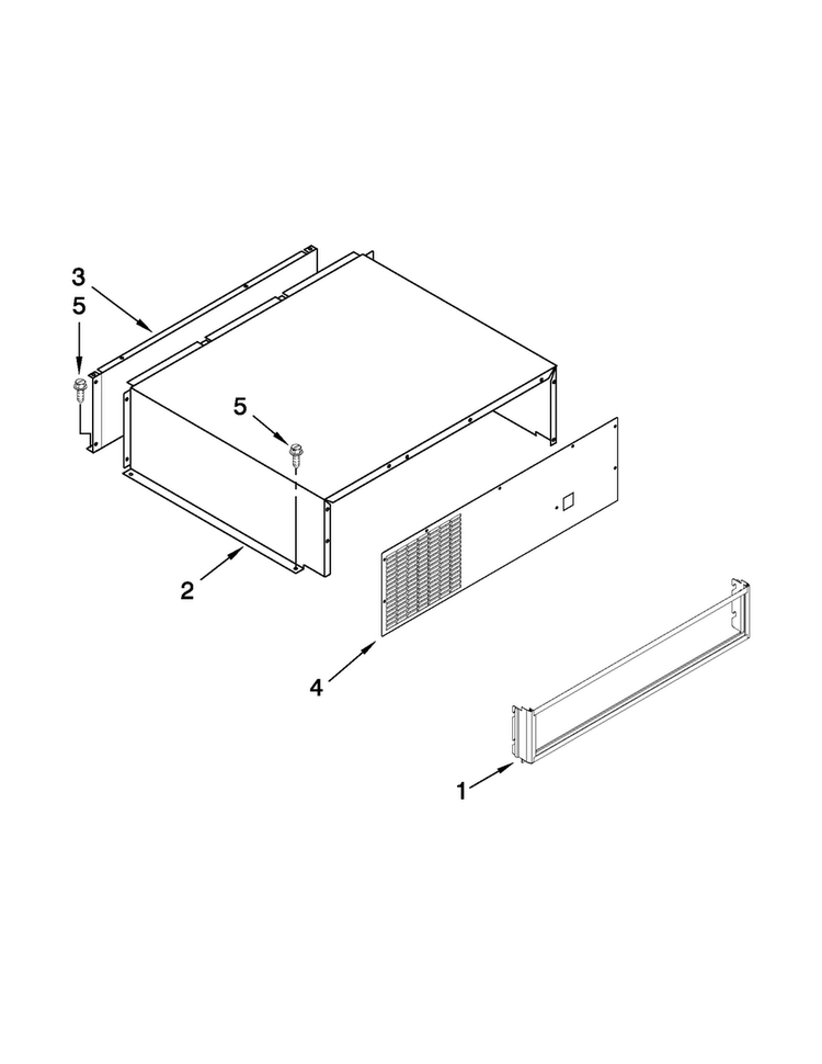 Top Grille And Unit Cover Diagram and Parts List for KBRO36FTX07  KitchenAid Refrigerator