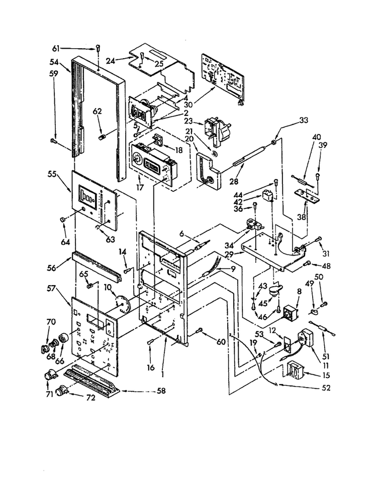 Control Panel Diagram and Parts List for RM975PXKN0  Whirlpool Microwave Oven Combo