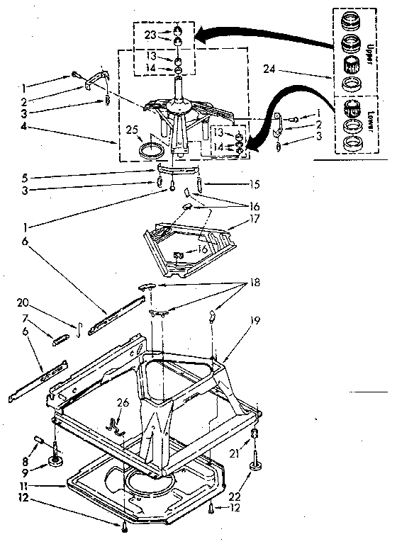 Machine Base Diagram and Parts List for LA5300XSN0  Whirlpool Washer