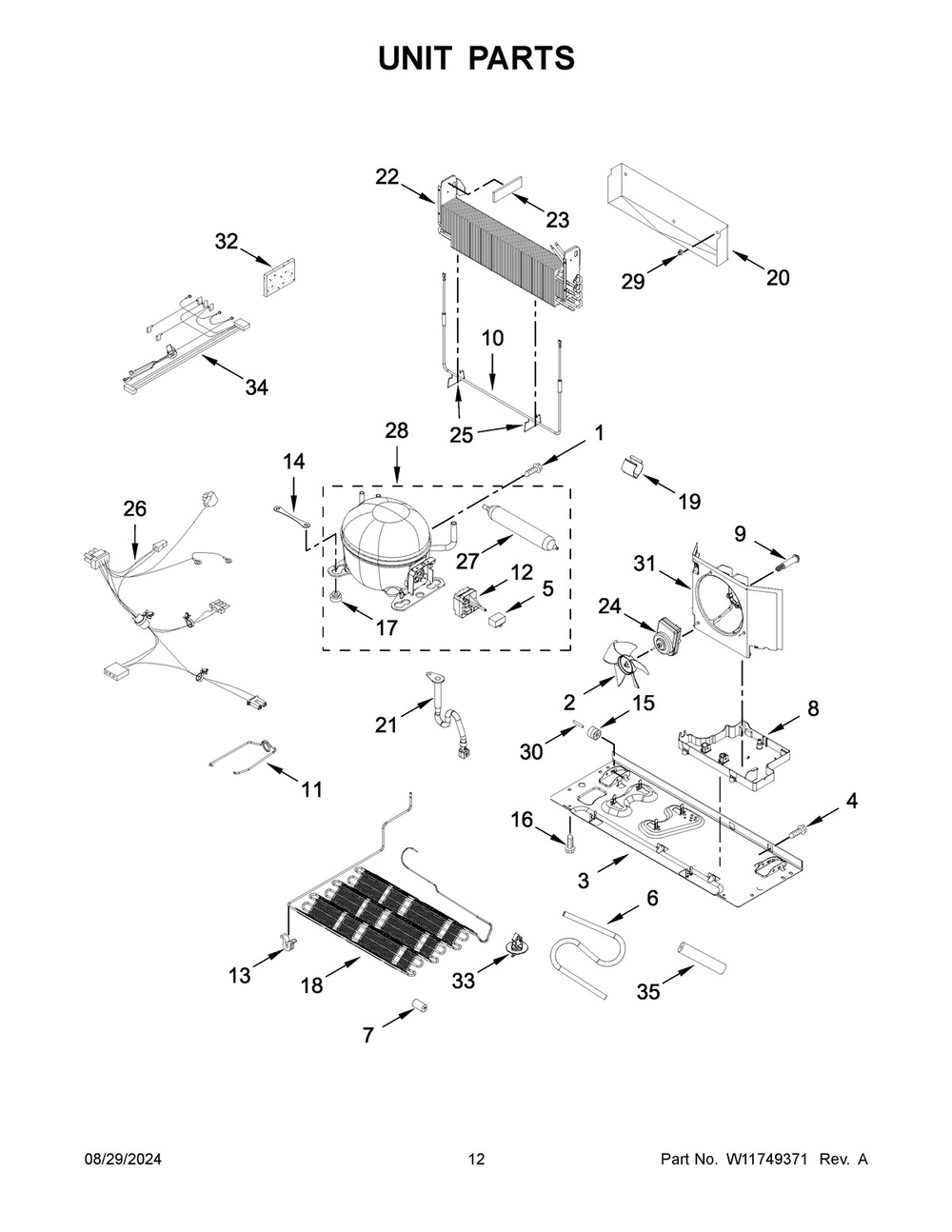 07 - Unit Parts Diagram and Parts List for WRFF3436RV00  Whirlpool Refrigerator