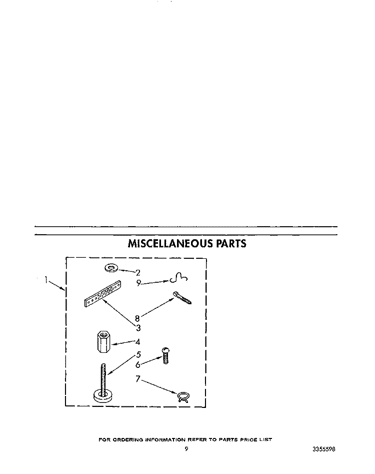 MISCELLANEOUS Diagram and Parts List for KAWE842WAL1  Whirlpool Washer