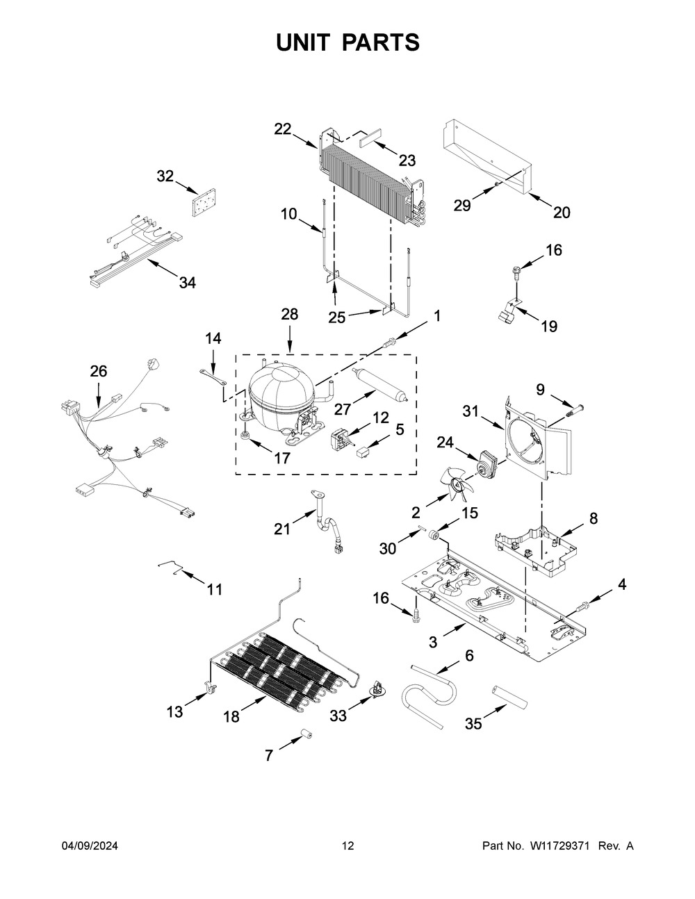 Unit Parts Diagram and Parts List for WRF555SDFZ19  Whirlpool Refrigerator