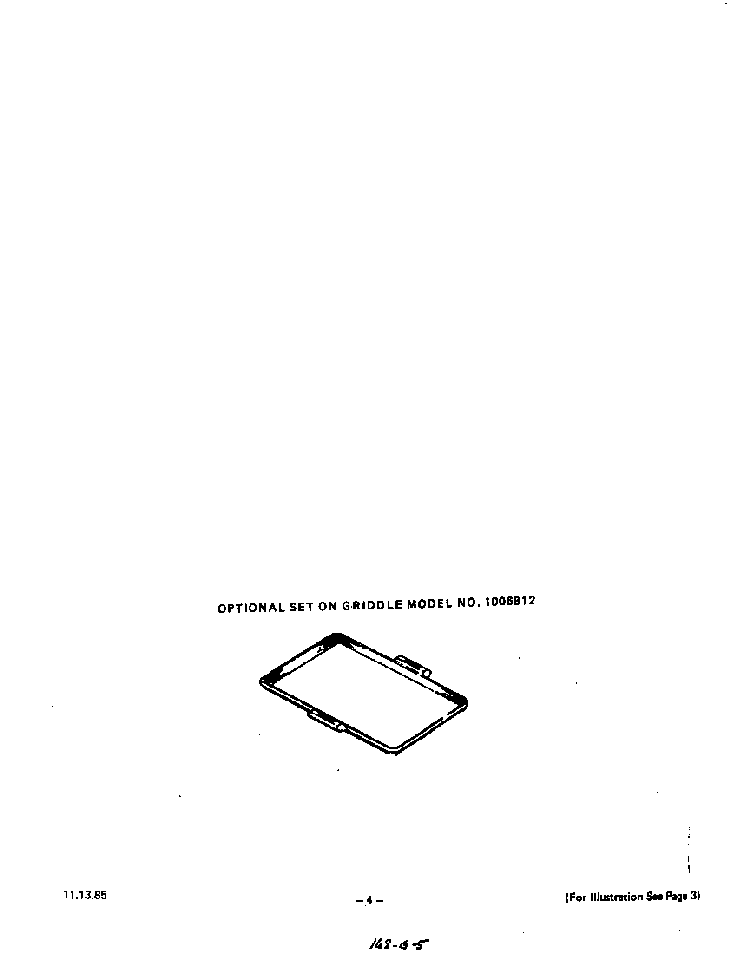 Optional Griddle Diagram and Parts List for 1305*0A  Roper Range