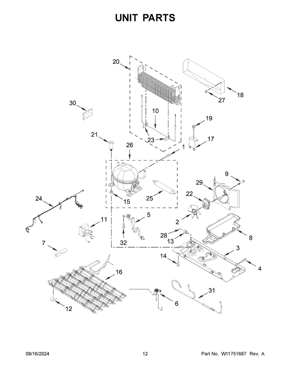 07 - Unit Parts Diagram and Parts List for WRX986SIHZ04  Whirlpool Refrigerator