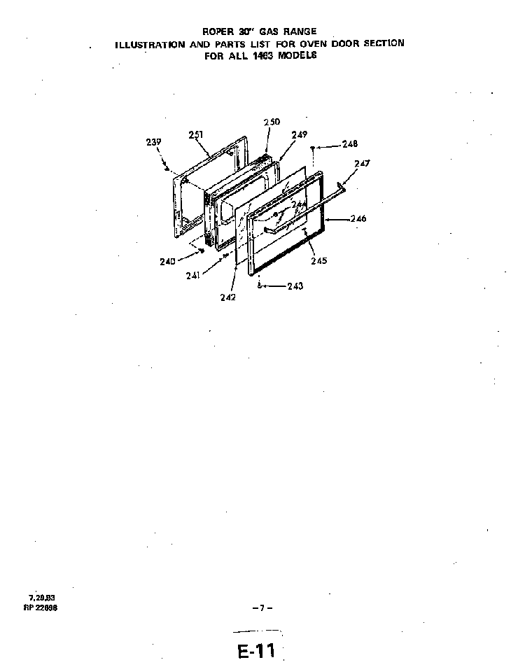 Section 4 Diagram and Parts List for 1463*3A  Roper Range