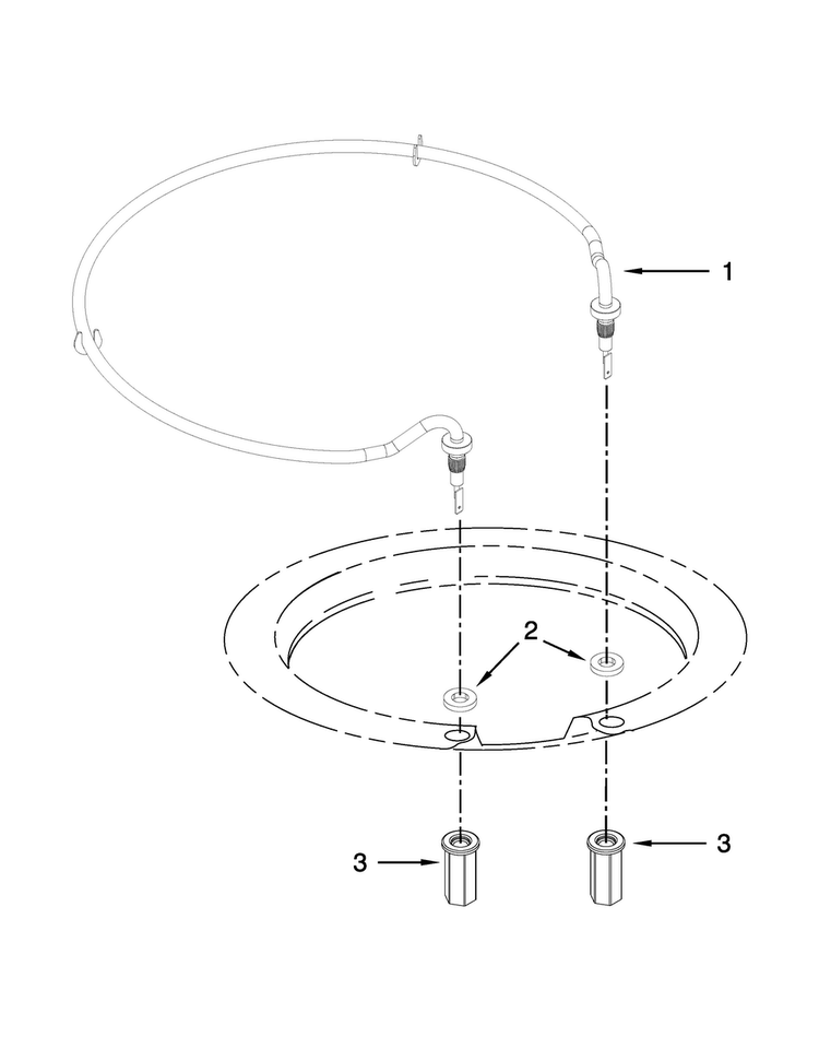 Heater Parts Diagram and Parts List for BLB14DRANA2  Whirlpool Dishwasher