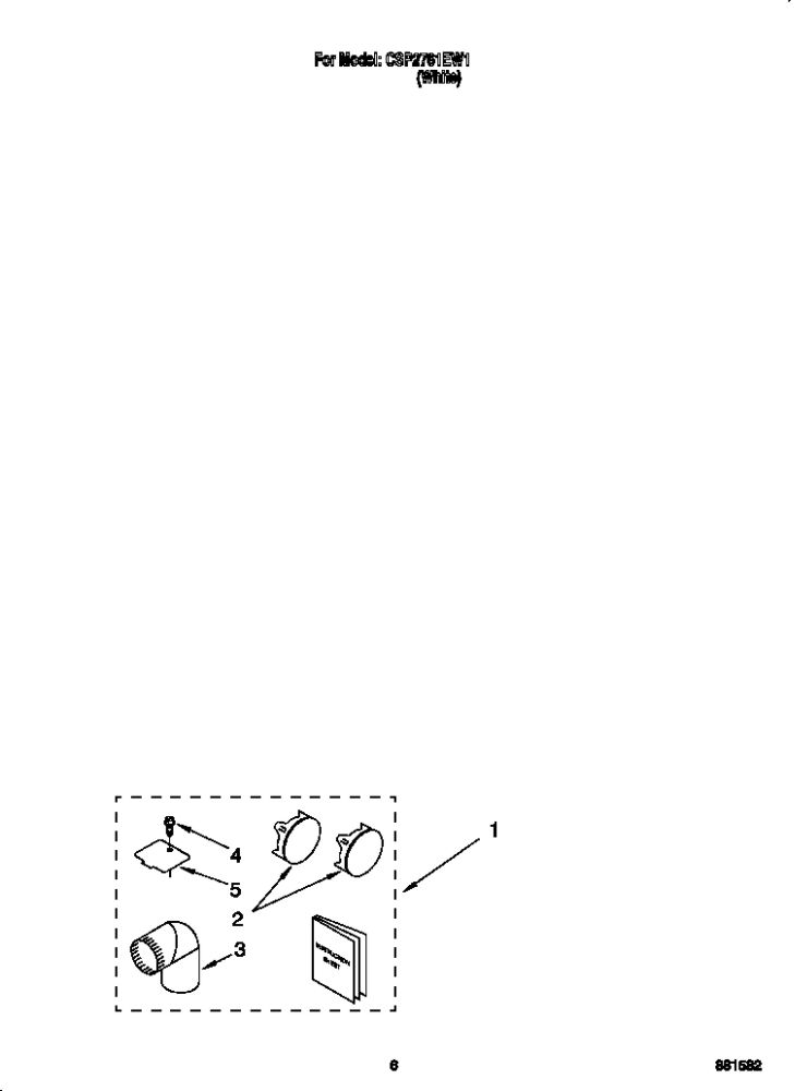 Optional Parts 2 Diagram and Parts List for CSP2761EW1  Whirlpool Dryer