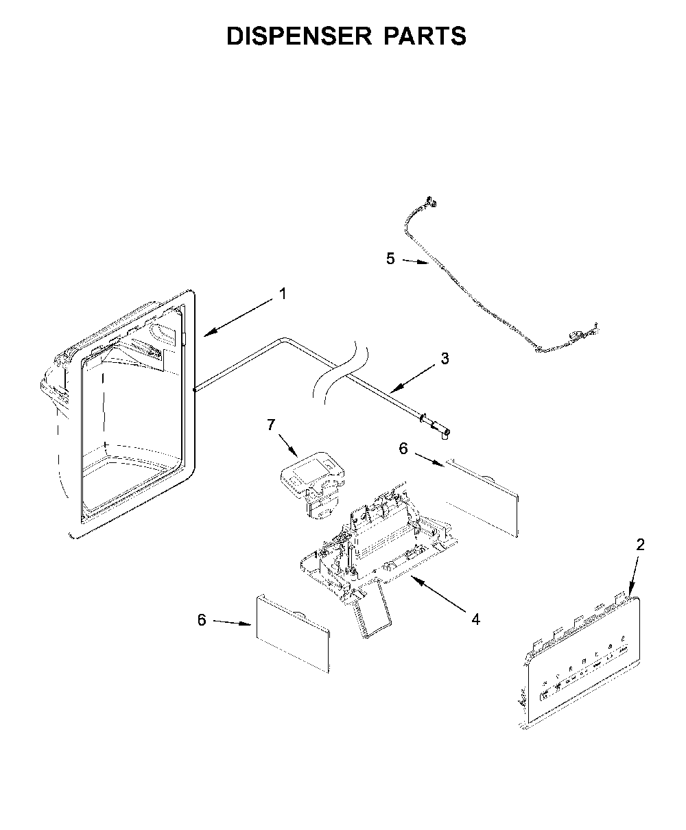 Dispenser parts Diagram and Parts List for WRS331SDHB02  Whirlpool Refrigerator