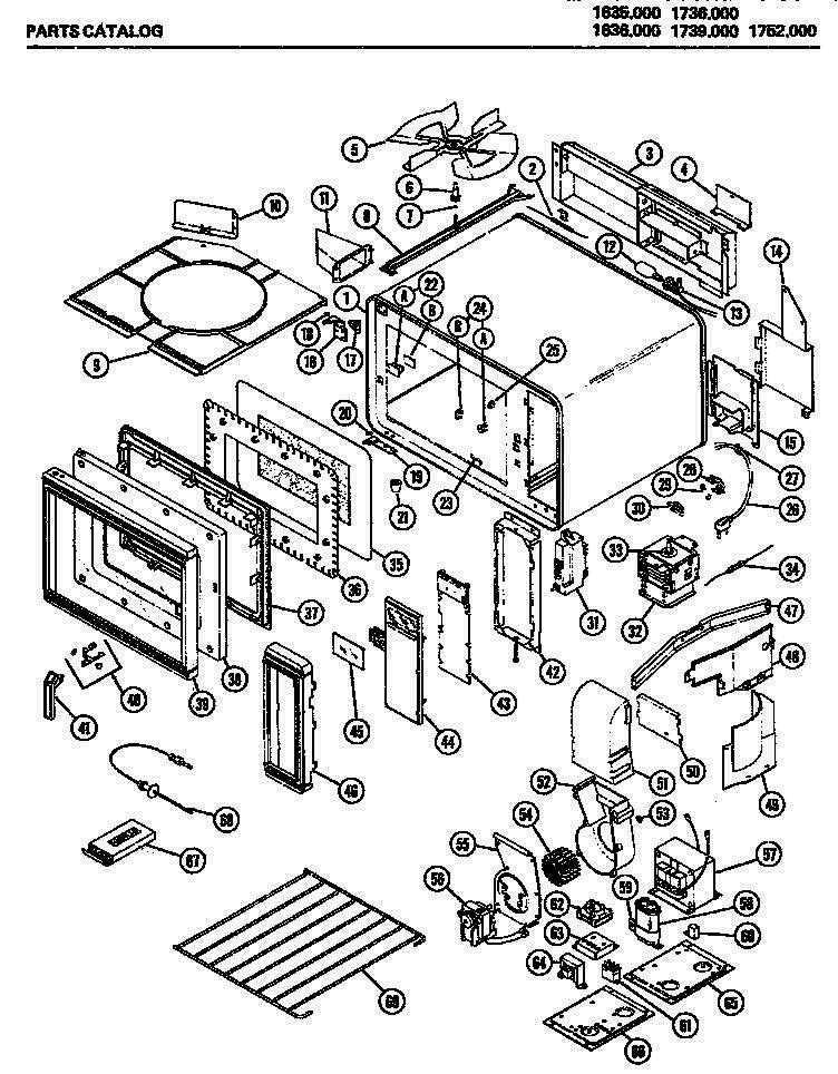 01 - Page 1 Diagram and Parts List for 1736000  Whirlpool Microwave