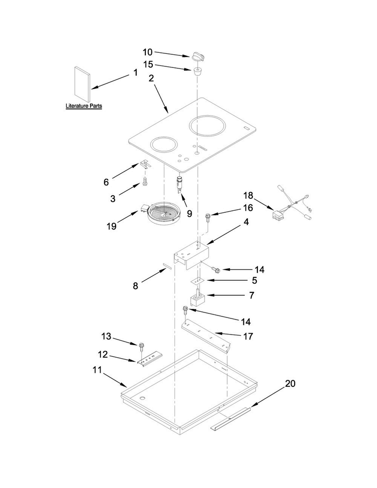 Cooktop Parts Diagram and Parts List for KECC056RBL05  KitchenAid Cooktop