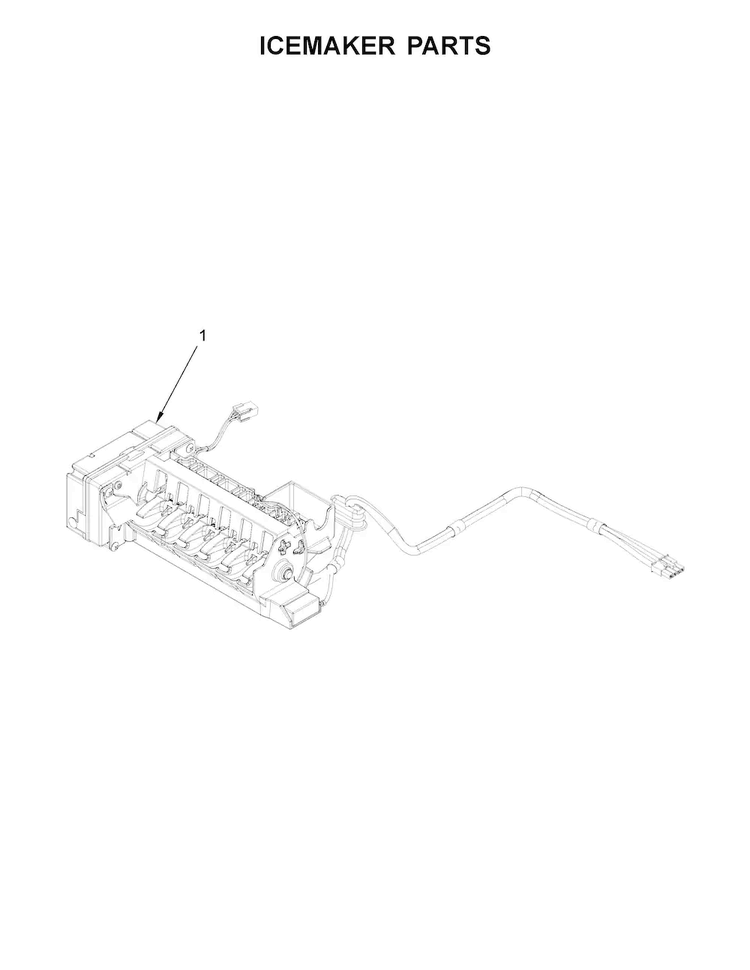 Icemaker Parts Diagram and Parts List for KFIS29PBMS02  KitchenAid Refrigerator