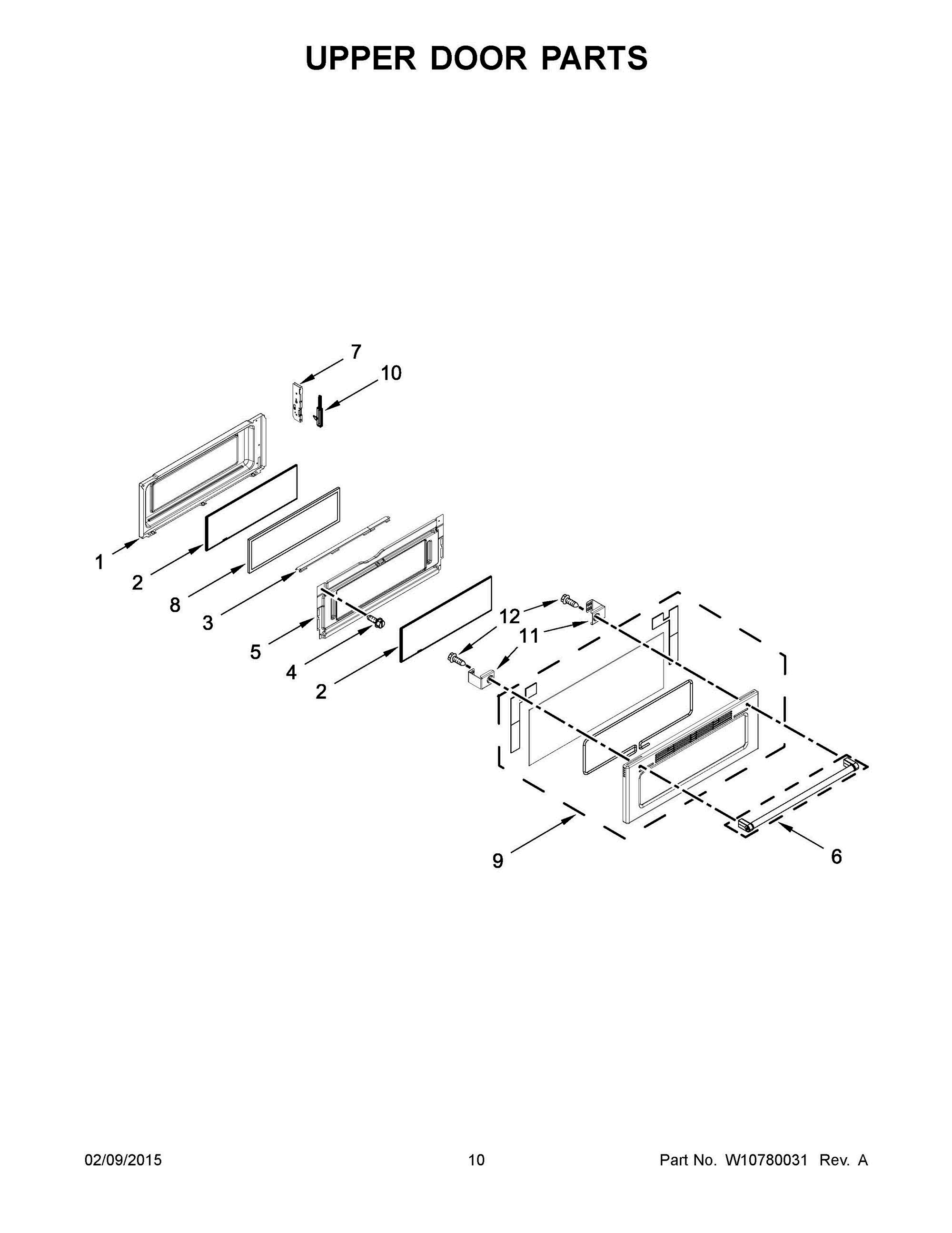 06 - UPPER DOOR PARTS Diagram and Parts List for YKFED500ESS0  Whirlpool 