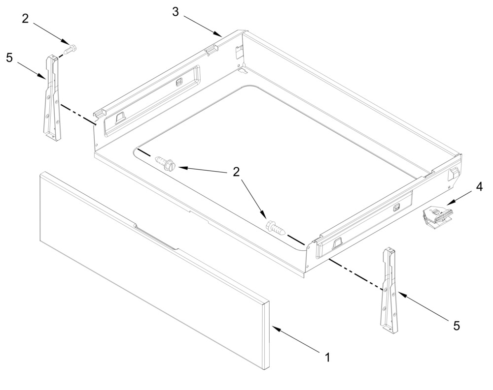 Drawer Parts Diagram and Parts List for MFES7030SZ0  Whirlpool Range