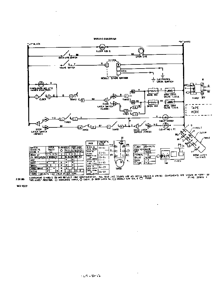 Wiring Diagram Diagram and Parts List for 1456*0A  Roper Range