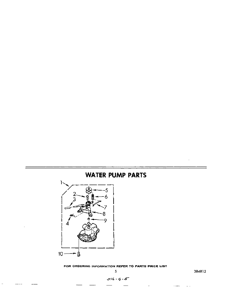 WATER PUMP Diagram and Parts List for LA5500XKW1  Whirlpool Washer